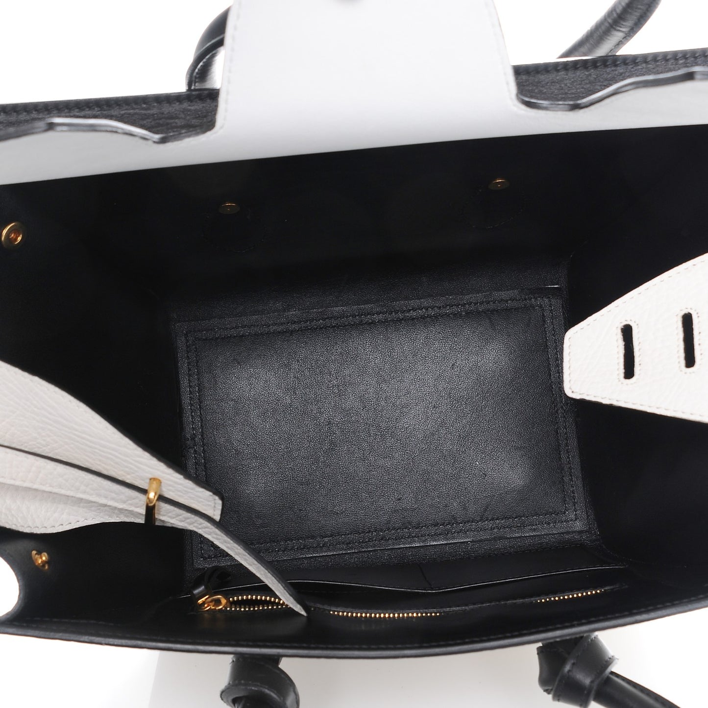 Elephant Calfskin Small Bi-Color Tie Knot Tote White Black