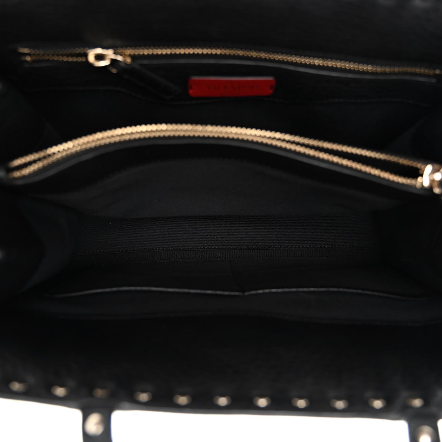 Valentino Garavani VALENTINO GARAVANI Grained Calfskin Rockstud Flip Lock Tote Black 5 of 11