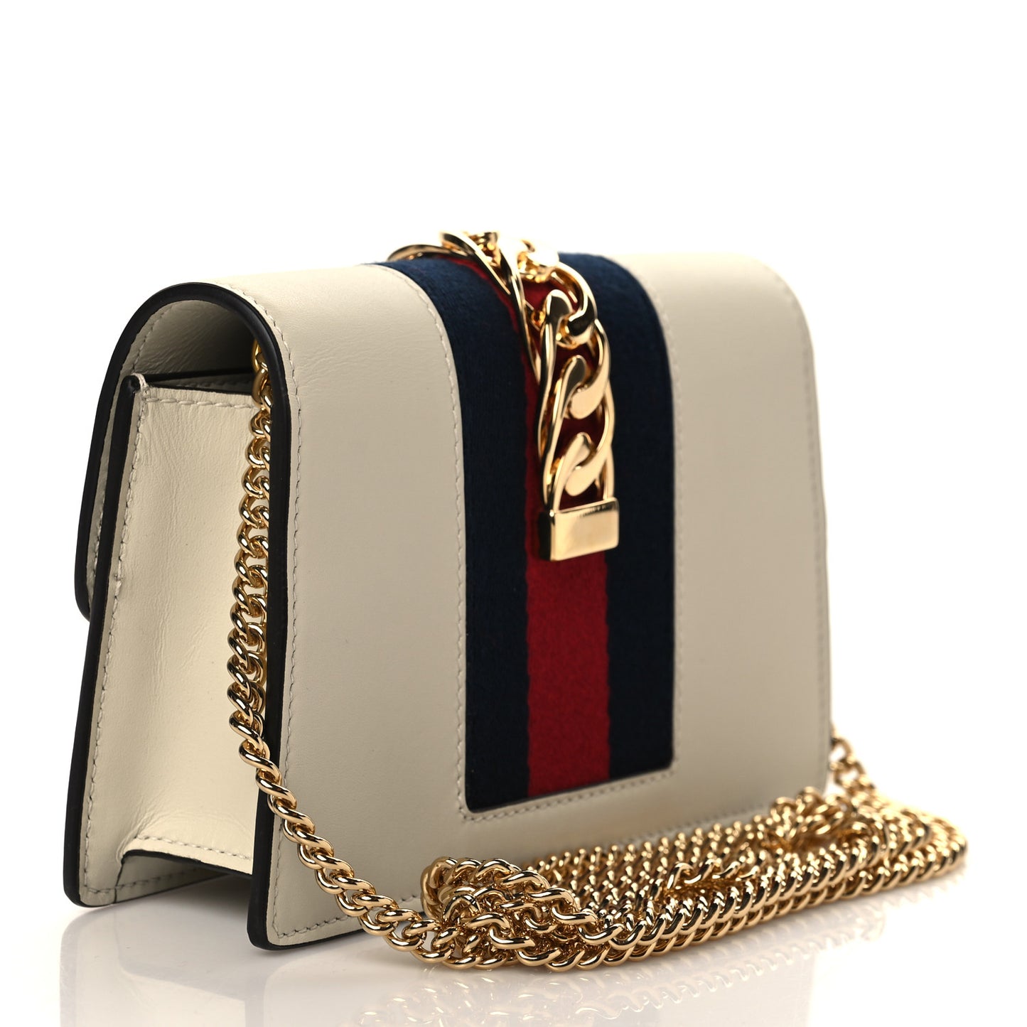 Calfskin Super Mini Sylvie Chain Shoulder Bag White