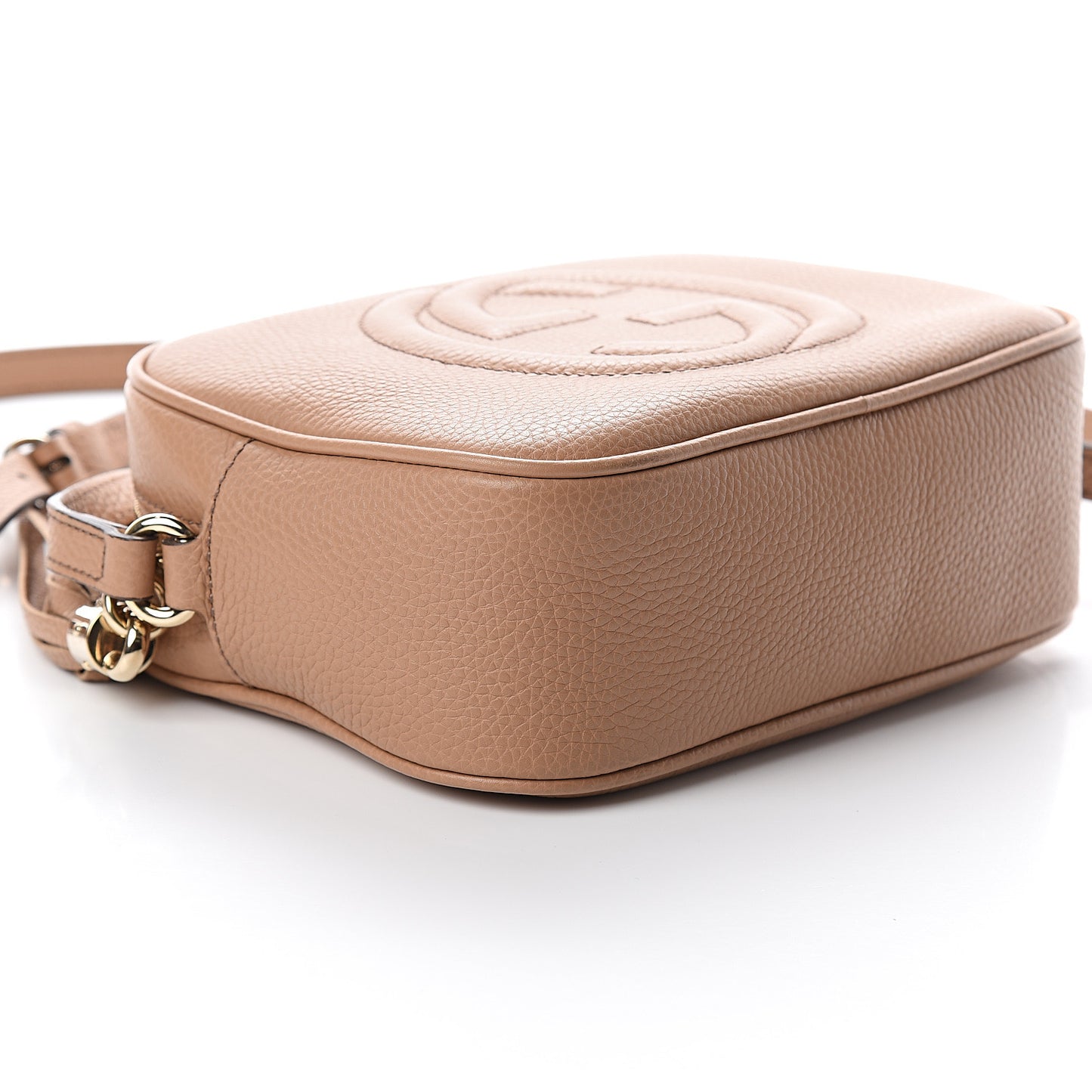 Pebbled Calfskin Small Soho Disco Bag Rose Beige