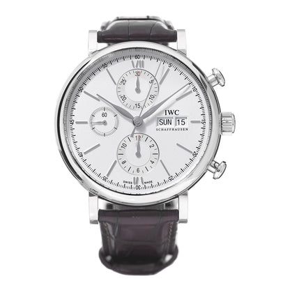 IWC Stainless Steel Alligator 42mm Portofino Chronograph Automatic Watch IW391007 1 of 9