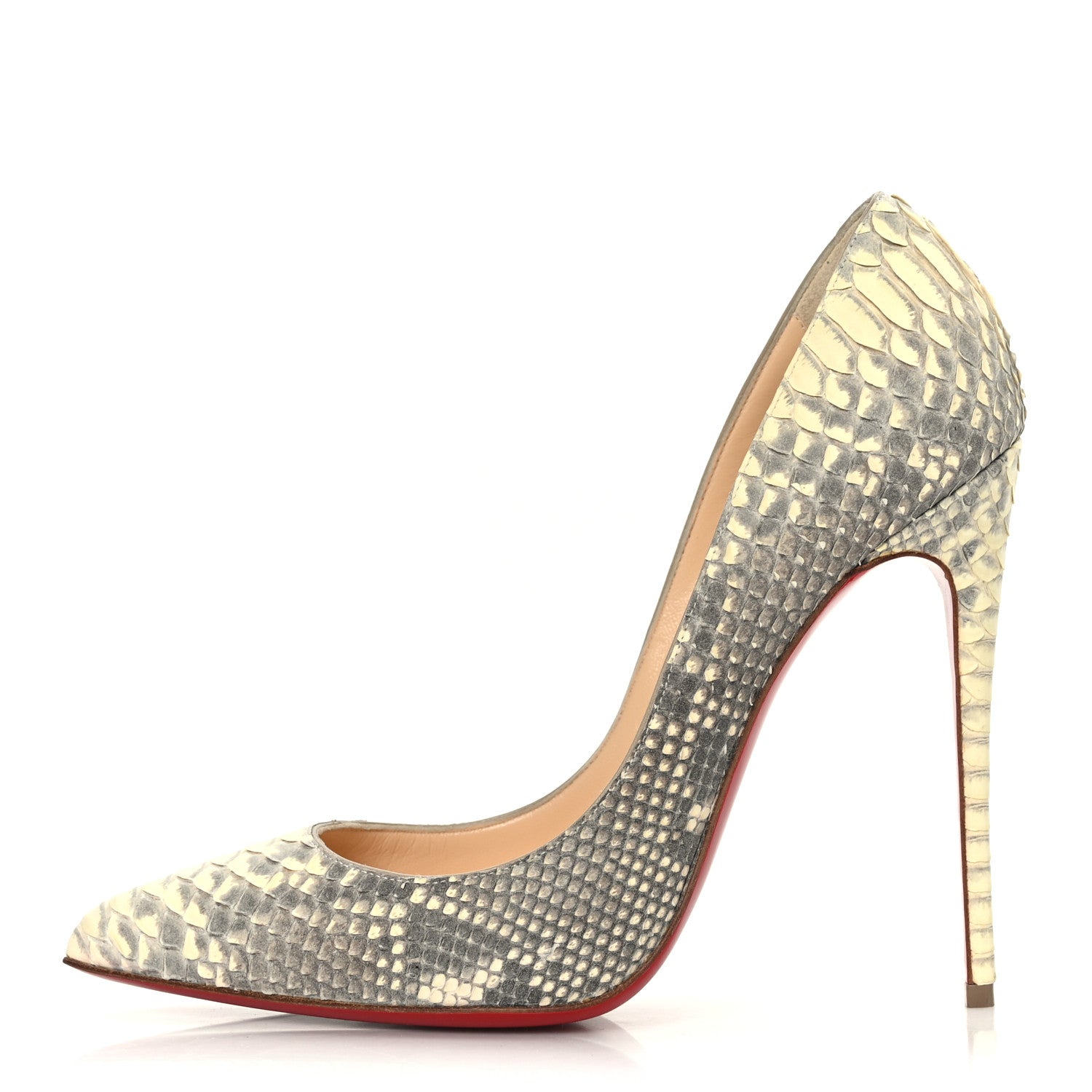 Christian Louboutin Snakeskin So Kate 120 Pumps 39.5 Cream Grey 1 of 8