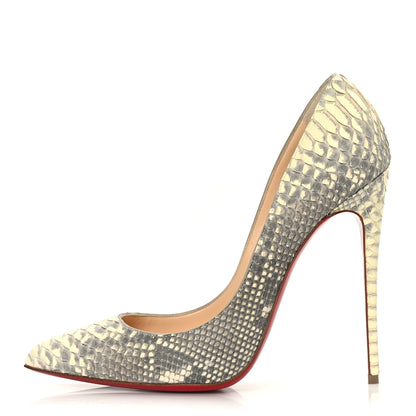 Christian Louboutin Snakeskin So Kate 120 Pumps 39.5 Cream Grey 1 of 8