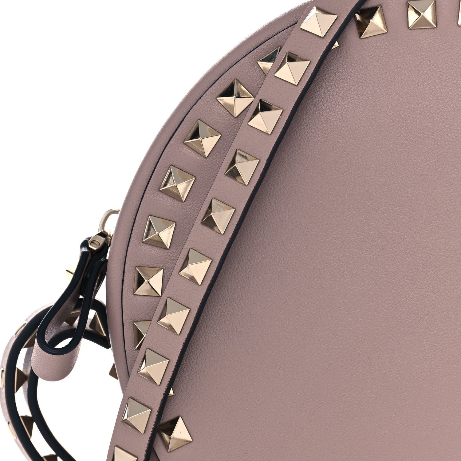 Valentino Garavani Calfskin Rockstud Round Crossbody Bag Poudre 8 of 11
