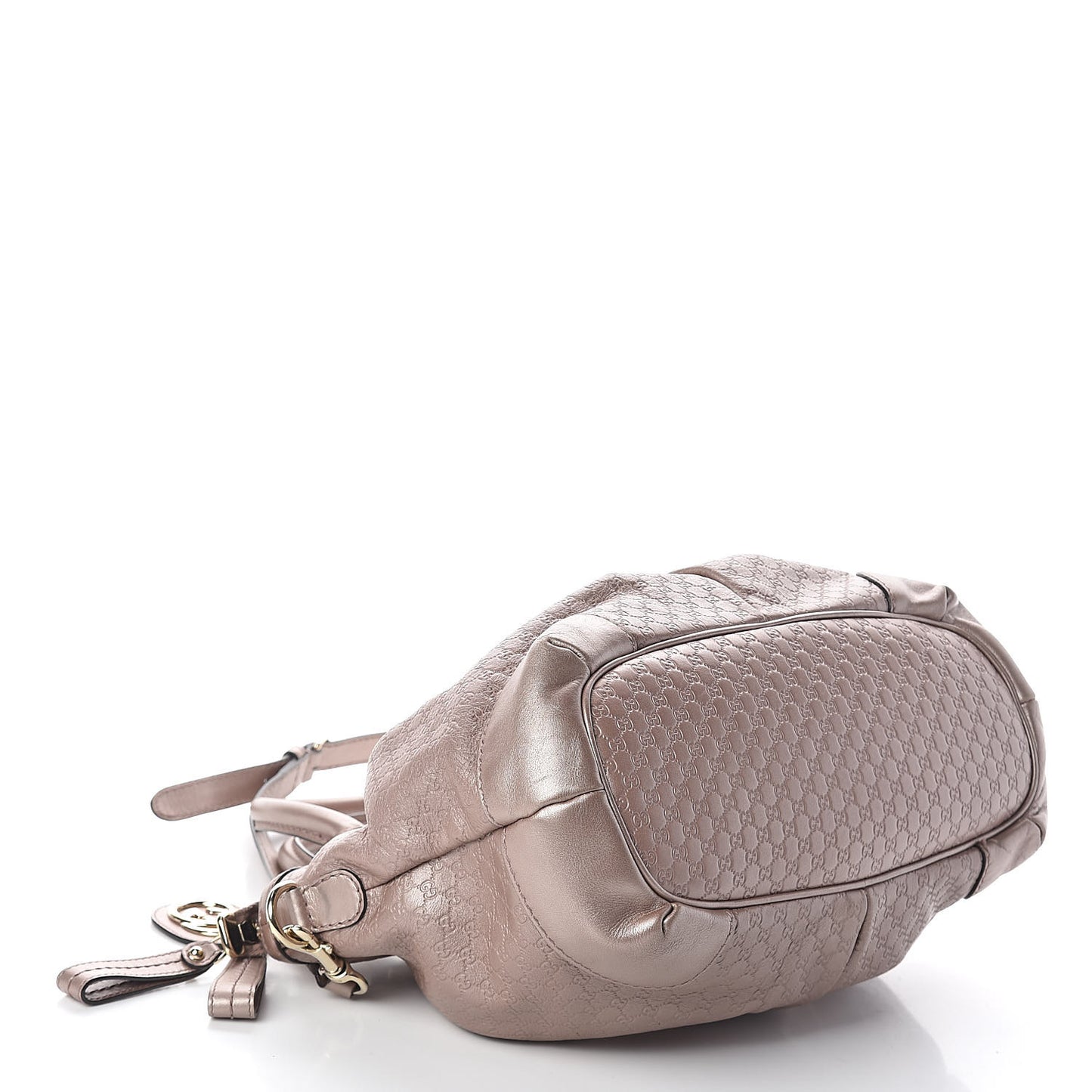 Metallic Microguccissima Medium Sukey Top Handle Bag Dark Cipria