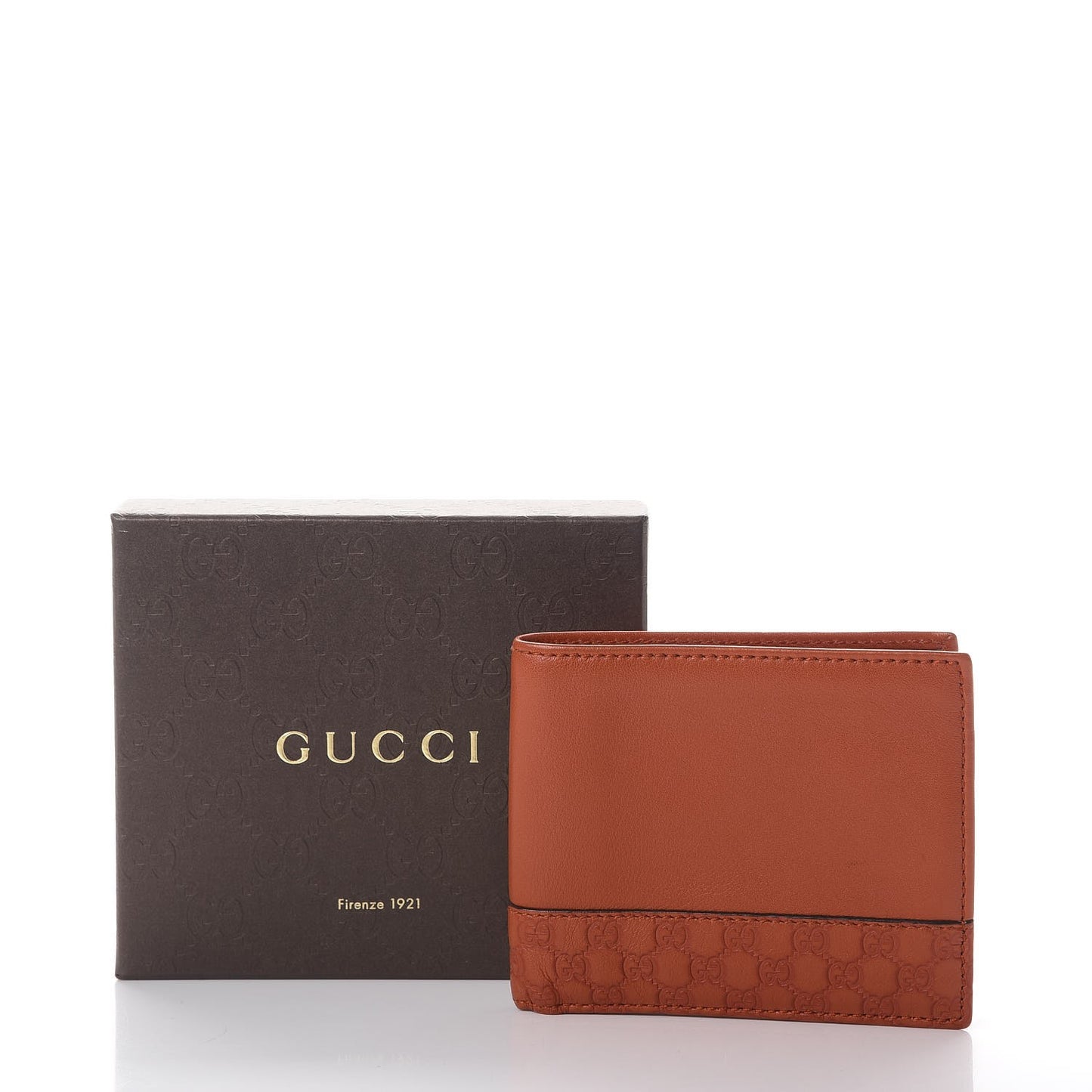 Calfskin Microguccissima Bi-Fold Wallet Brick