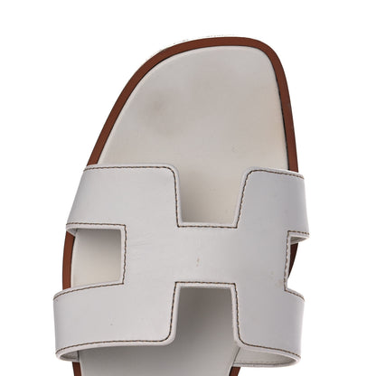 Hermes Box Calfskin Oran Sandals 40 White 9 of 10