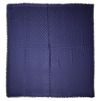 Louis Vuitton Silk Wool Monogram Shawl Night Blue 1 of 4