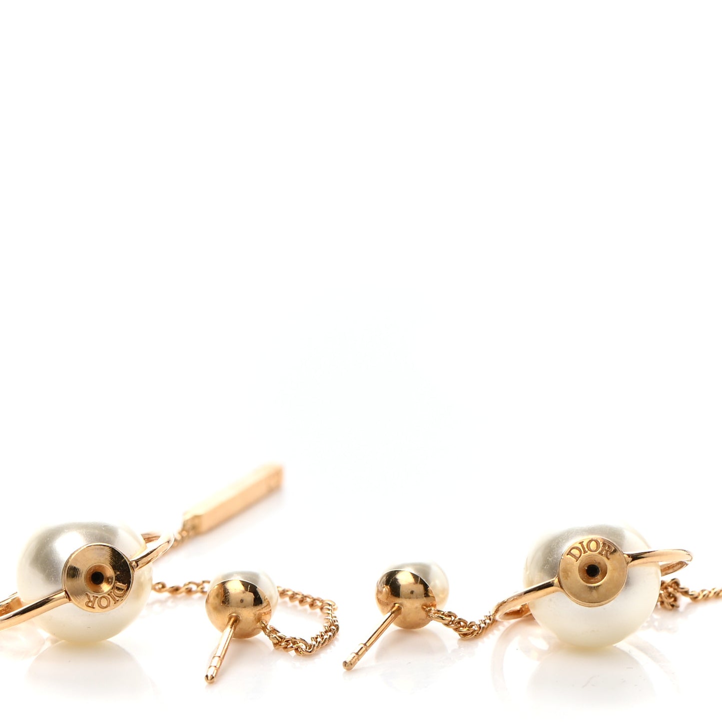 Pearl Tribales Dangle Chain Earrings Gold