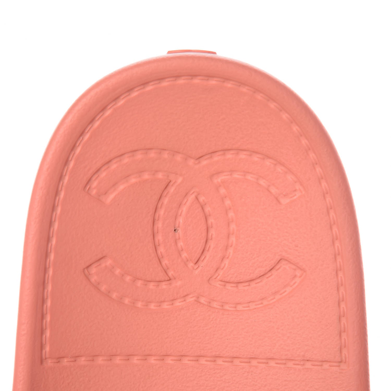 Chanel Rubber CC Flat Slide Sandals 37 Orange Pink 13 of 13