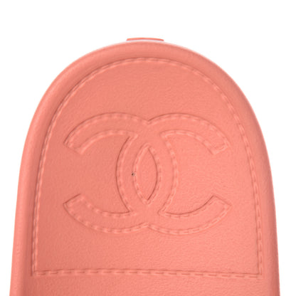 Chanel Rubber CC Flat Slide Sandals 37 Orange Pink 13 of 13