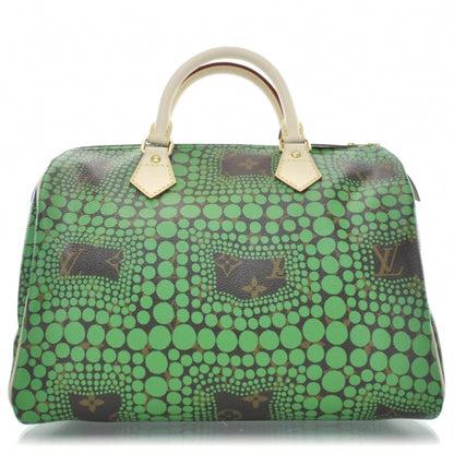 Louis Vuitton Monogram Kusama Town Speedy 30 Green 1 of 9