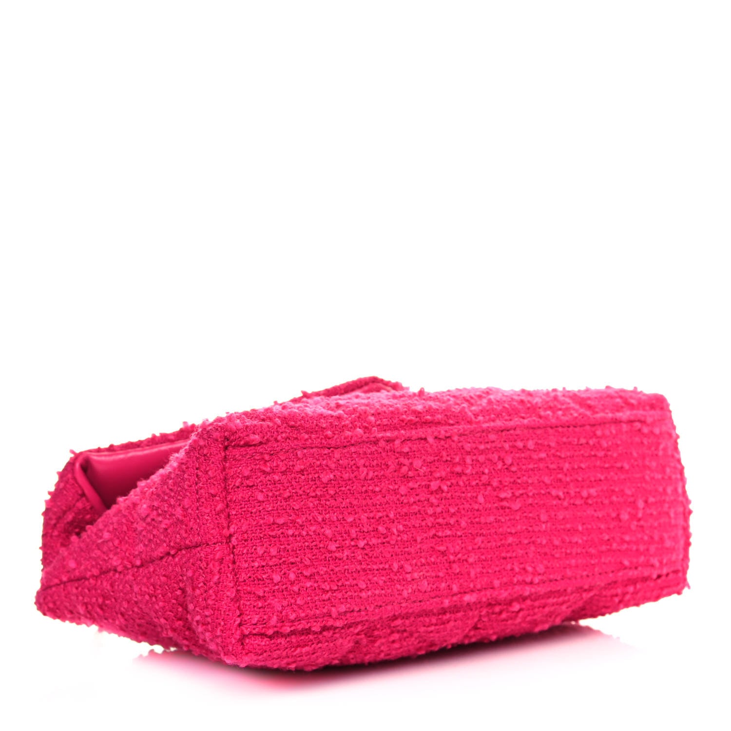 Saint Laurent Boucle Tweed Quilted Toy Loulou Puffer Monogram Chain Satchel Magenta 4 of 12