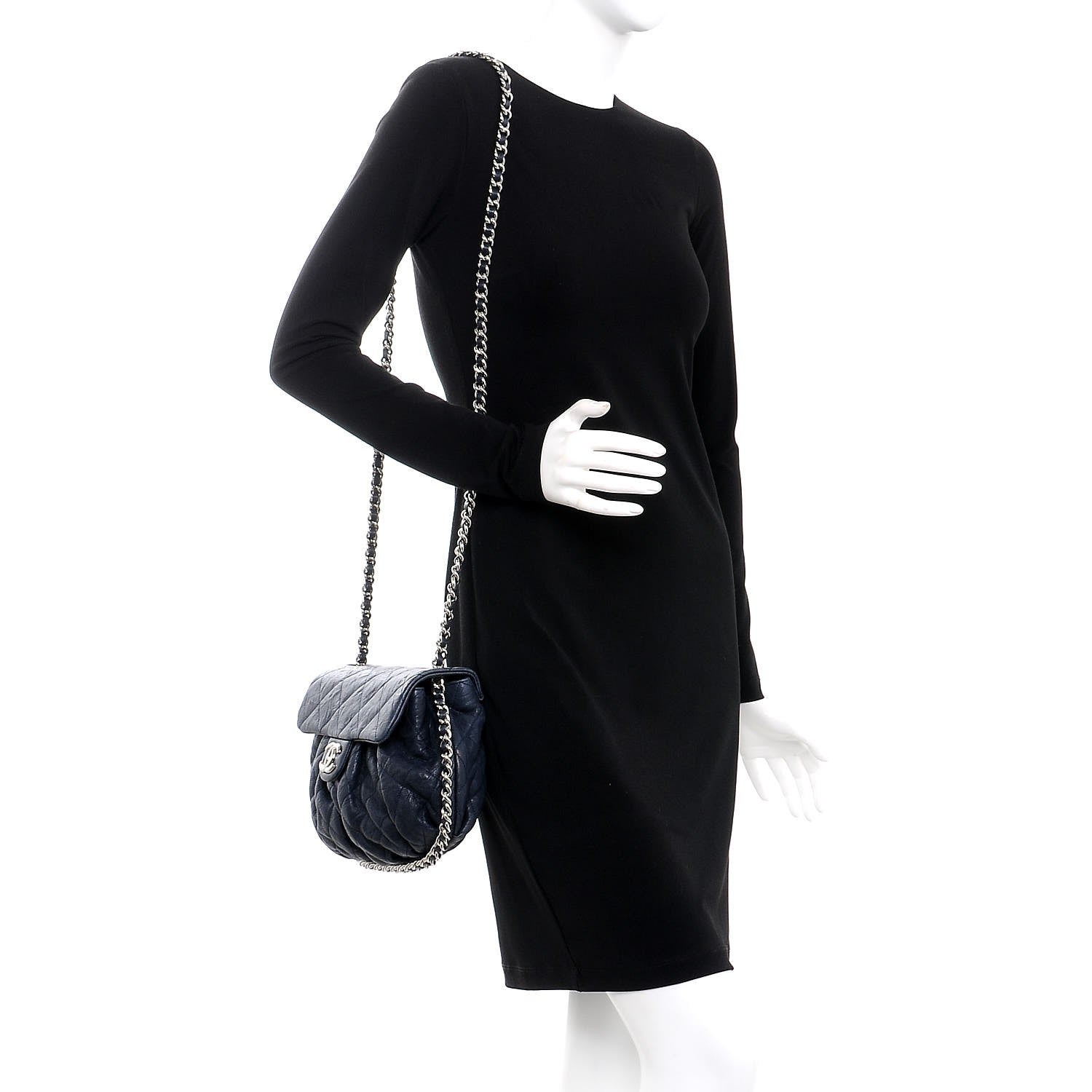 Chanel Washed Lambskin Quilted Medium Chain Around Messenger Blue 2 of 9