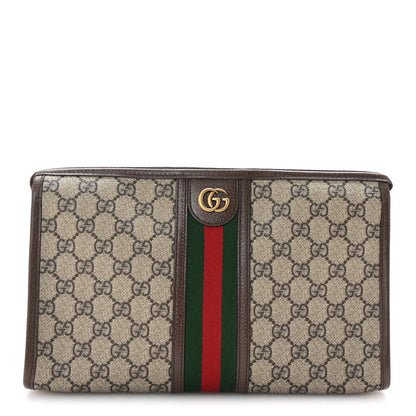 Gucci GG Supreme Monogram Web Ophidia GG Toiletry Case Beige New Acero 1 of 6