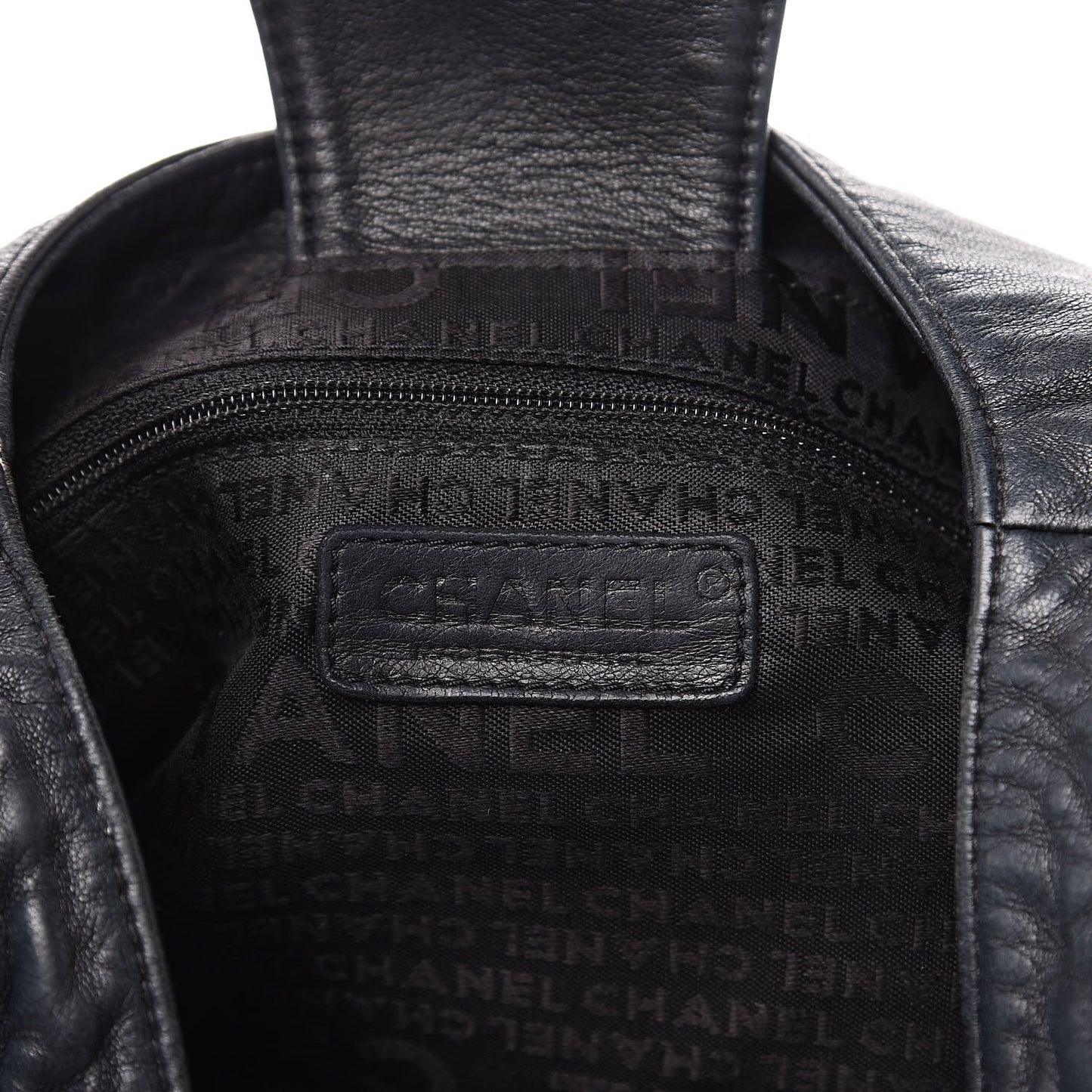 Lambskin Chain Hobo Black
