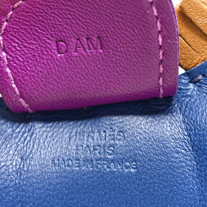 Hermes Milo Lambskin Grigri Rodeo Horse Bag Charm MM Bleu de Malte Kraft Violet 3 of 4