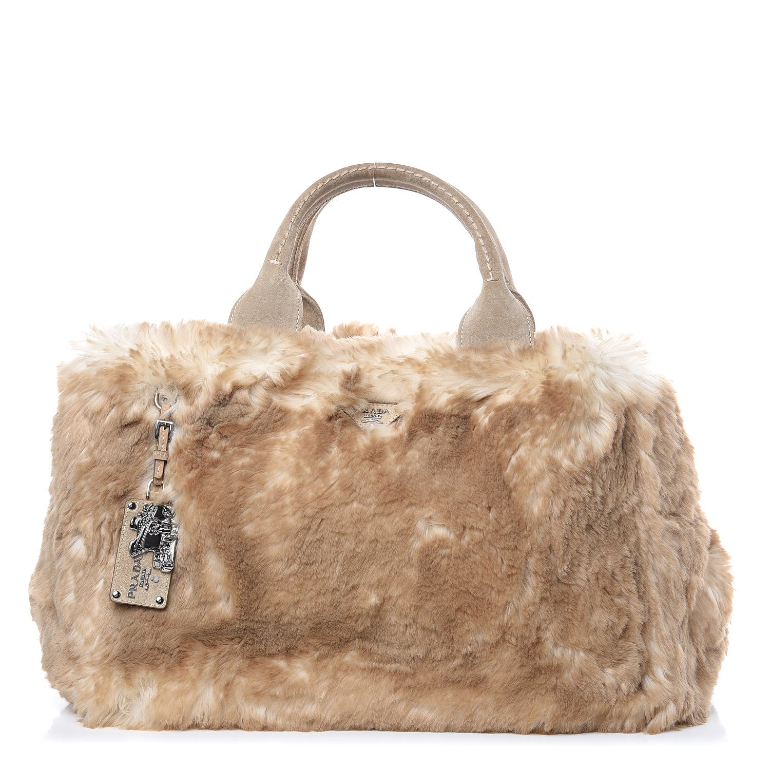 Prada Eco Lapin Faux Fur Open Top Tote Cipria 1 of 8
