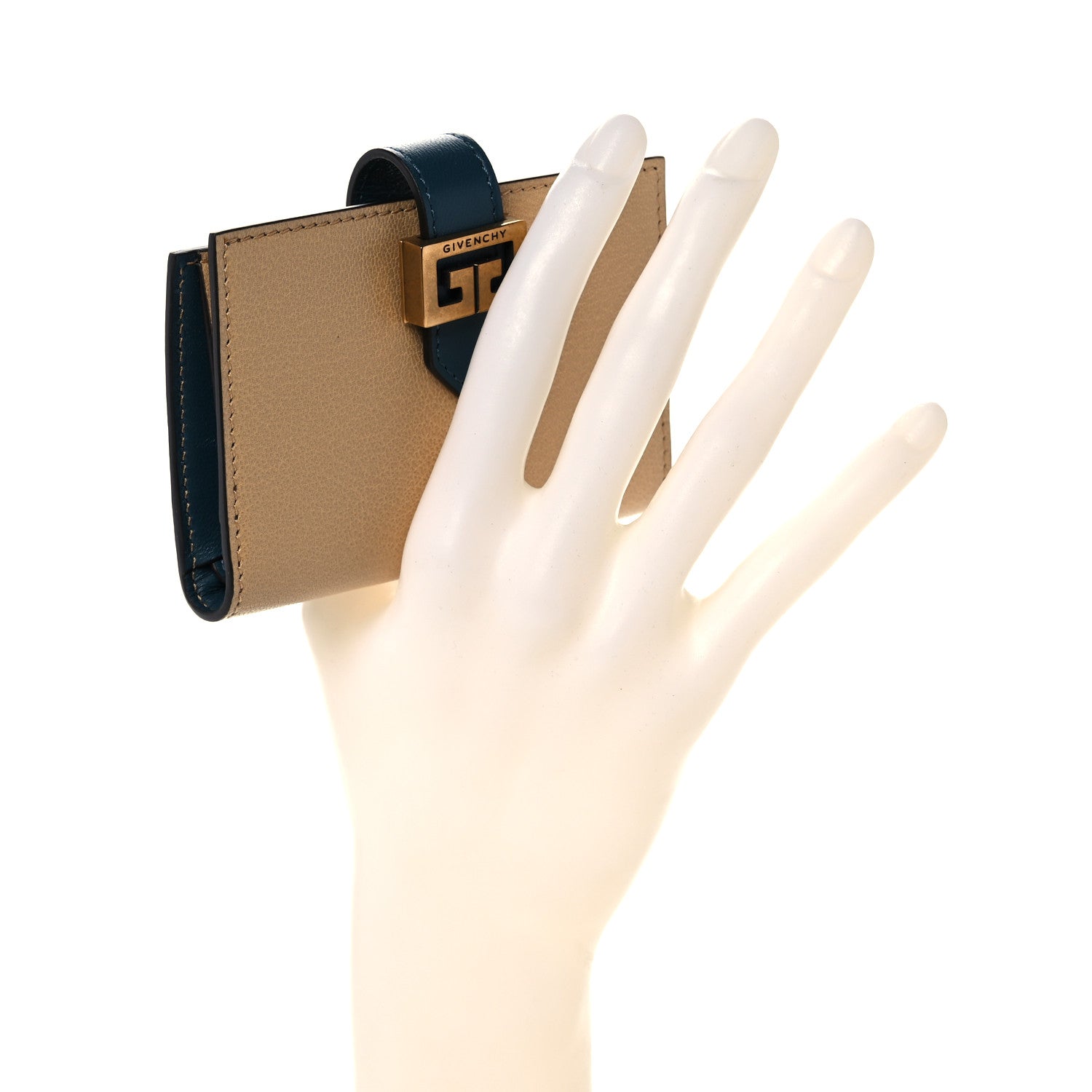 Givenchy Sugar Goatskin GV3 Wallet Beige Blue 2 of 8