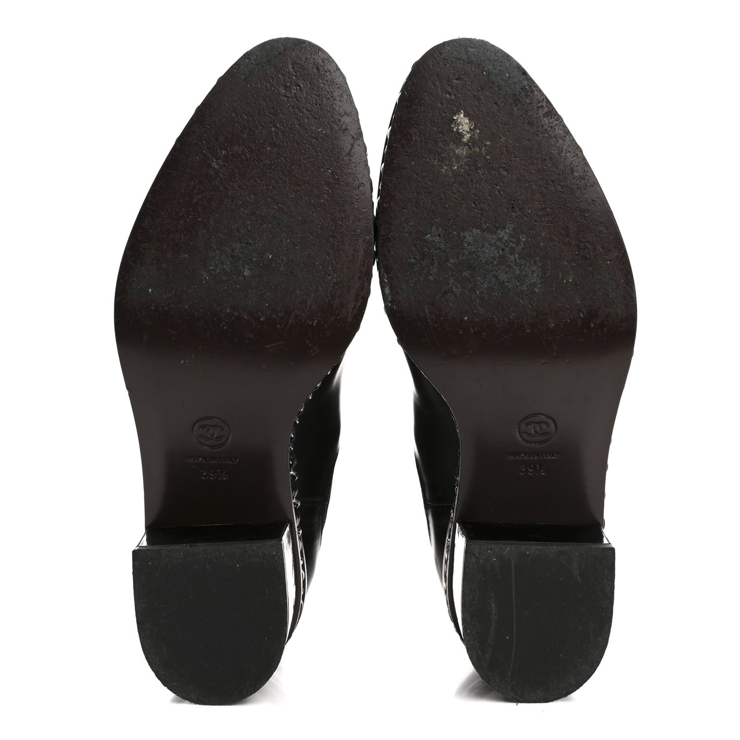 Calfskin Chain Around Chelsea Boots 39.5 Black