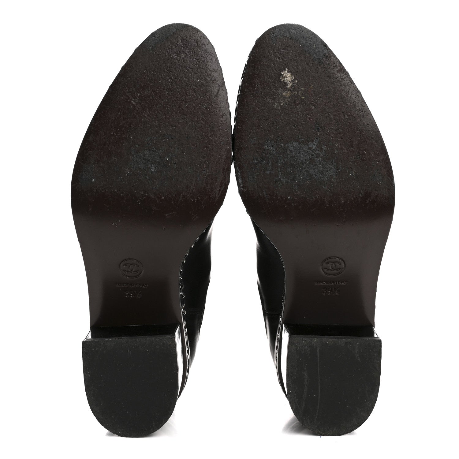 Chanel Calfskin Chain Around Chelsea Boots 39.5 Black 6 of 9