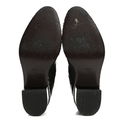 Chanel Calfskin Chain Around Chelsea Boots 39.5 Black 6 of 9