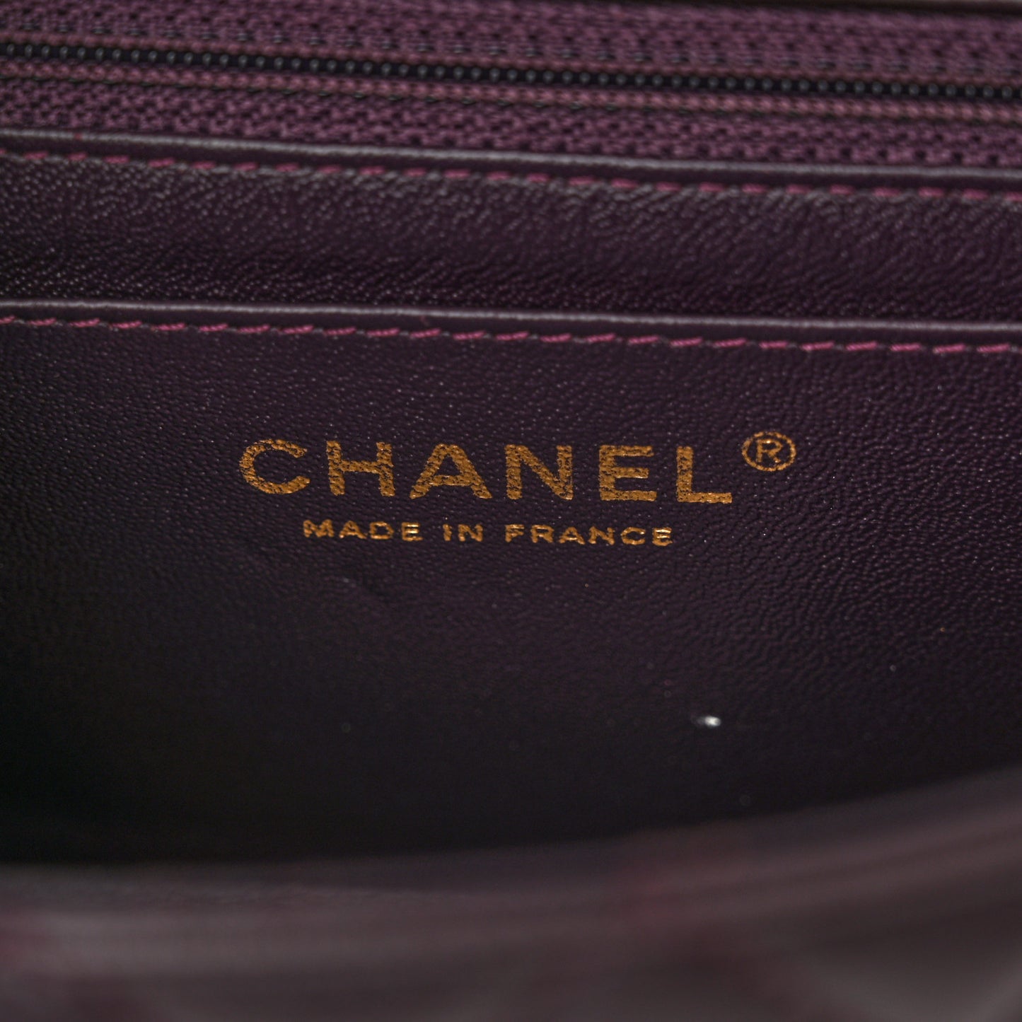 Lambskin Quilted Mini Rectangular Flap Dark Purple