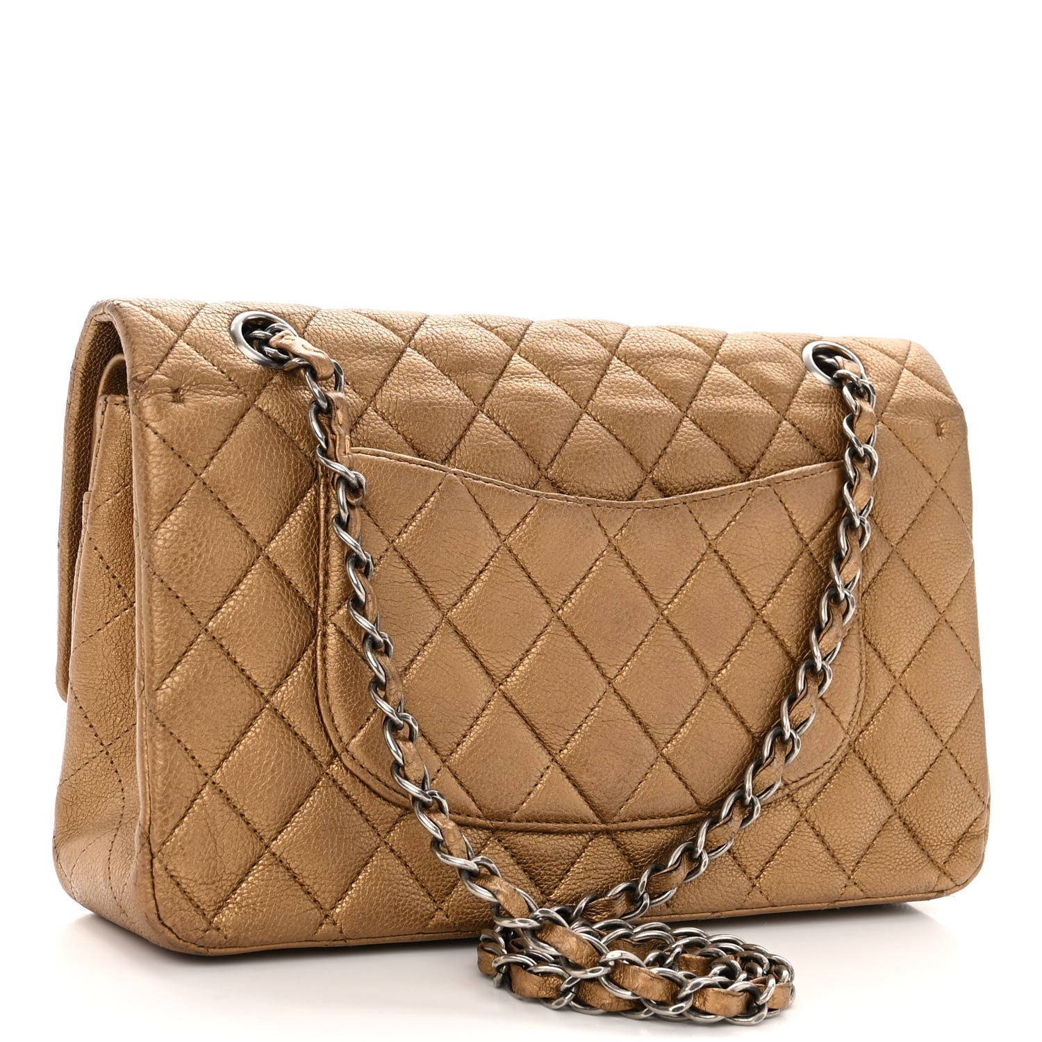 Chanel Metallic Caviar Quilted Medium Double Flap Copper 3 of 13