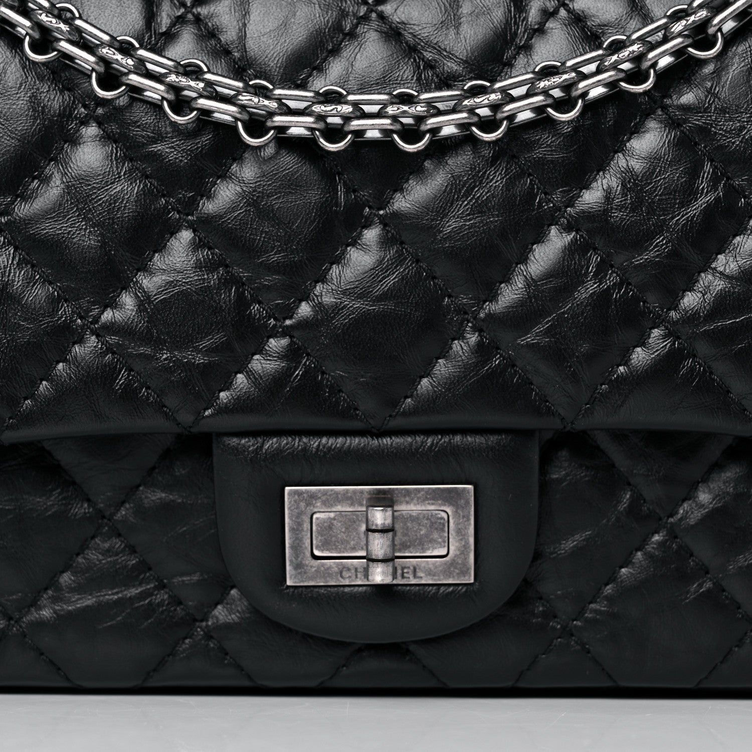 Chanel Aged Calfskin Quilted 2.55 Reissue 225 Flap Black 8 of 15
