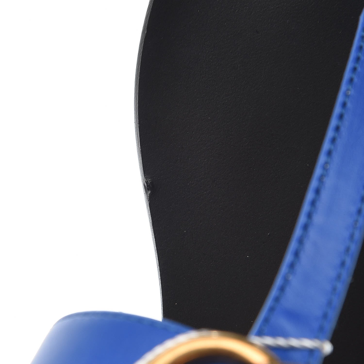 Gucci Calfskin Double G Thong Sandals 37 Shiny Electric Blue 8 of 11