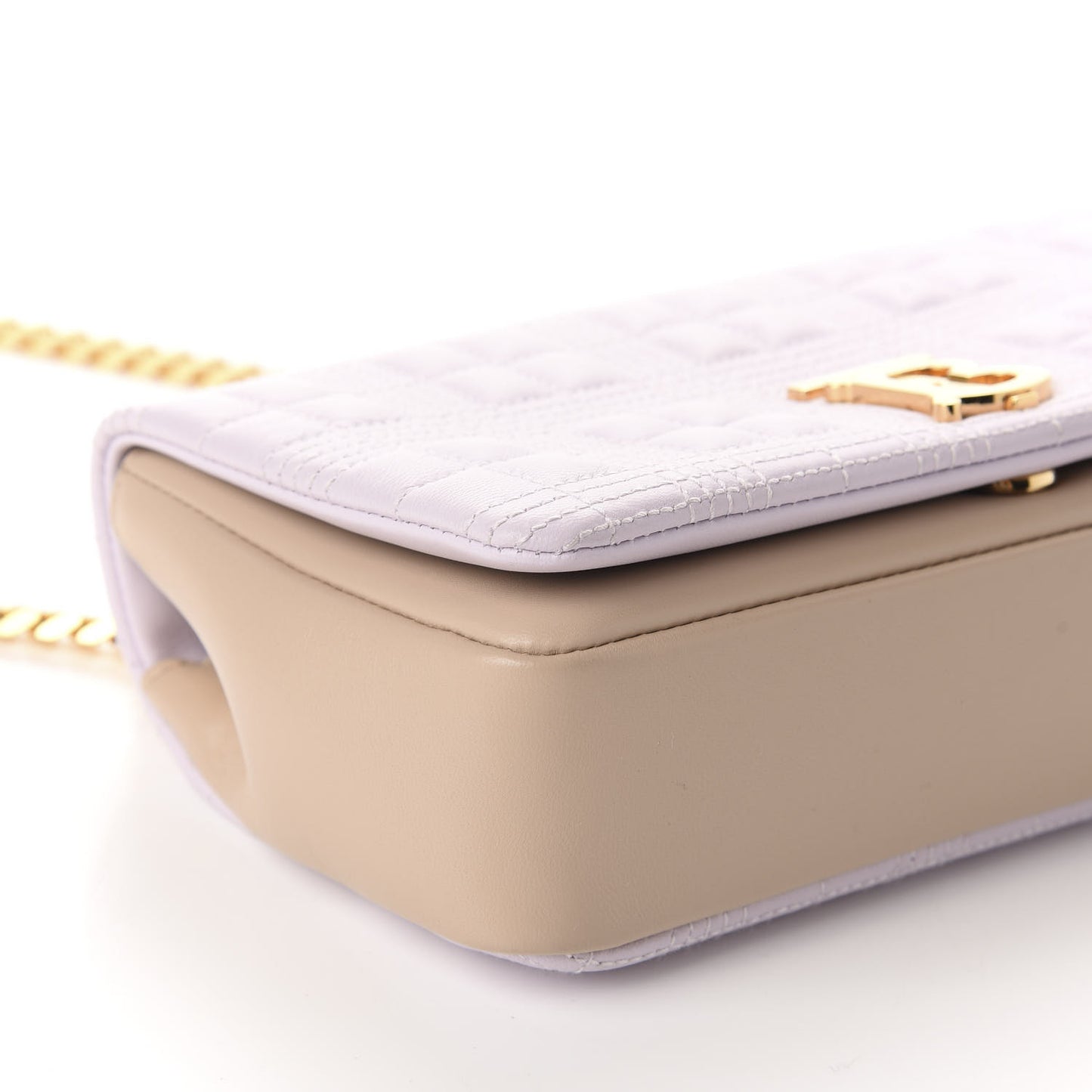 Lambskin Quilted Small Lola Bag Pale Thistle Soft Fawn