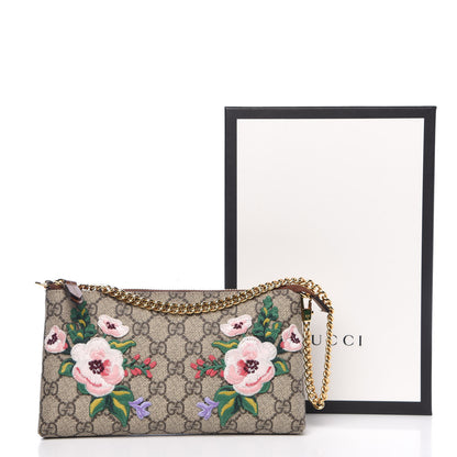 Gucci GG Supreme Monogram Embroidered Flowers Chain Wrist Wallet Multicolor 10 of 10