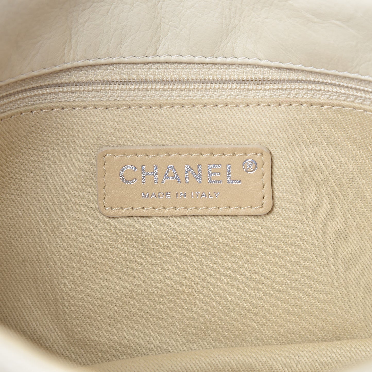 Calfskin Stitched Expandable Flap White