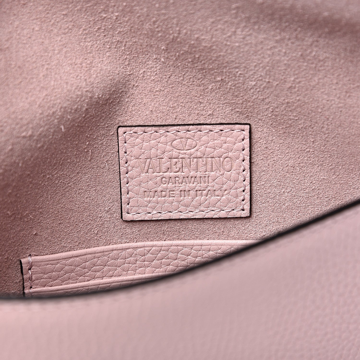 Valentino Garavani Pebbled Calfskin Medium Rockstud Envelope Flat Wristlet Pouch Water Rose 6 of 7