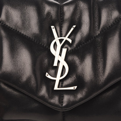 Saint Laurent Lambskin Quilted Small Loulou Puffer Monogram Chain Satchel Black 11 of 12