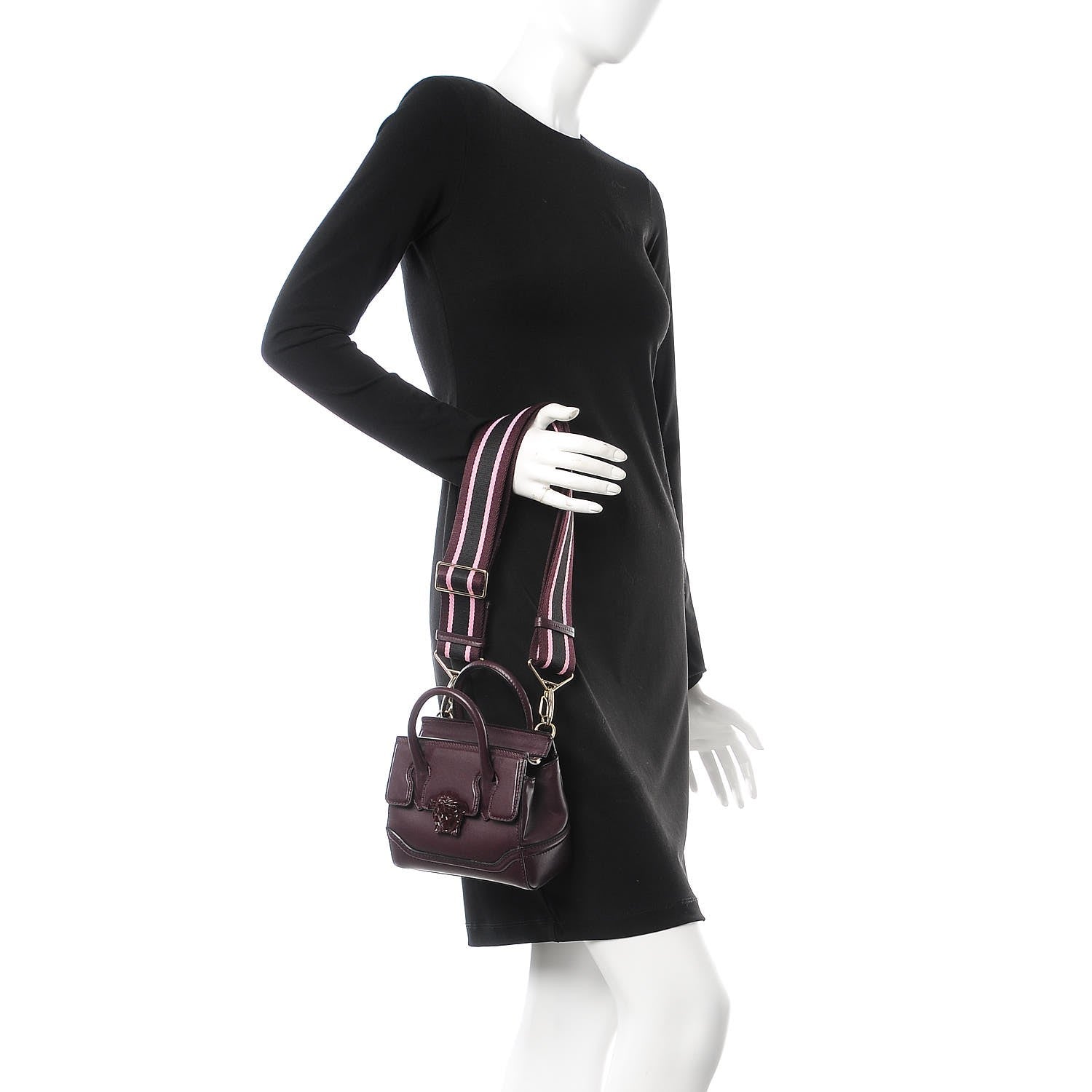Versace Calfskin Small Palazzo Empire Bag Burgundy 2 of 8