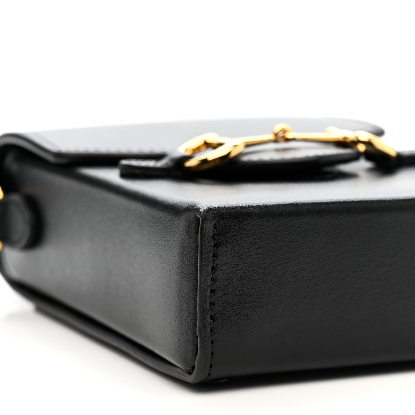 Boarded Plutone Calfskin Mini Horsebit 1955 Crossbody Bag Black