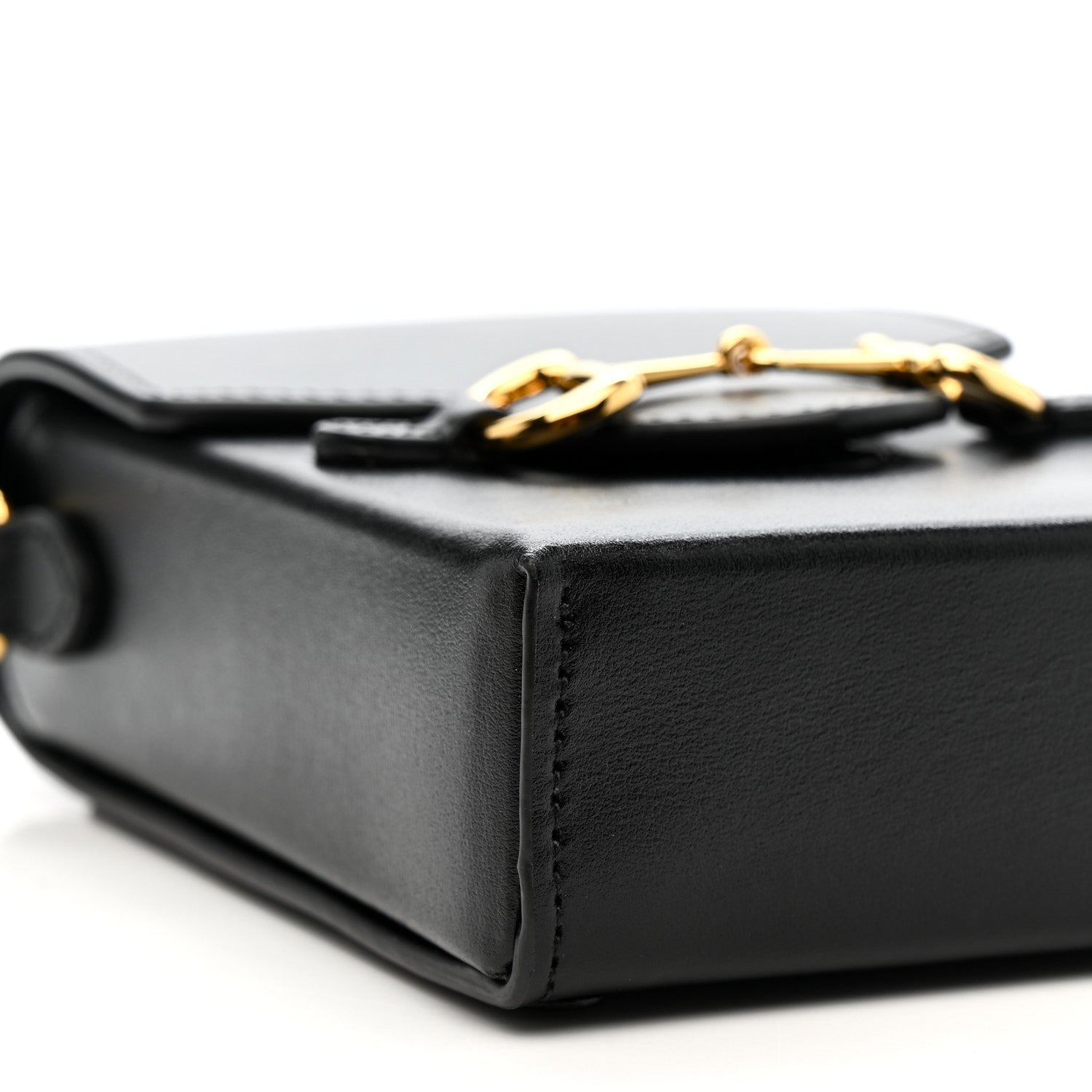 Gucci Boarded Plutone Calfskin Mini Horsebit 1955 Crossbody Bag Black 9 of 13