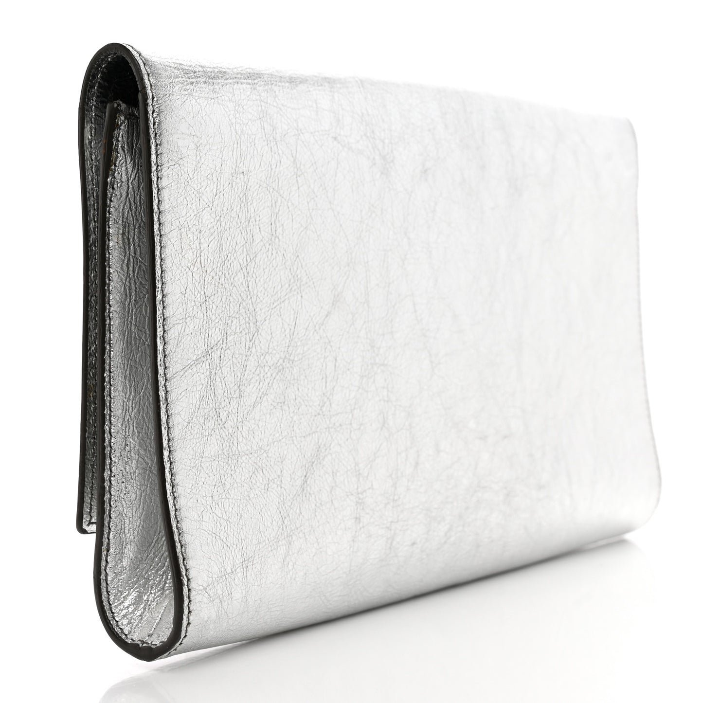 Metallic Calfskin Monogram Large Belle De Jour Clutch Silver