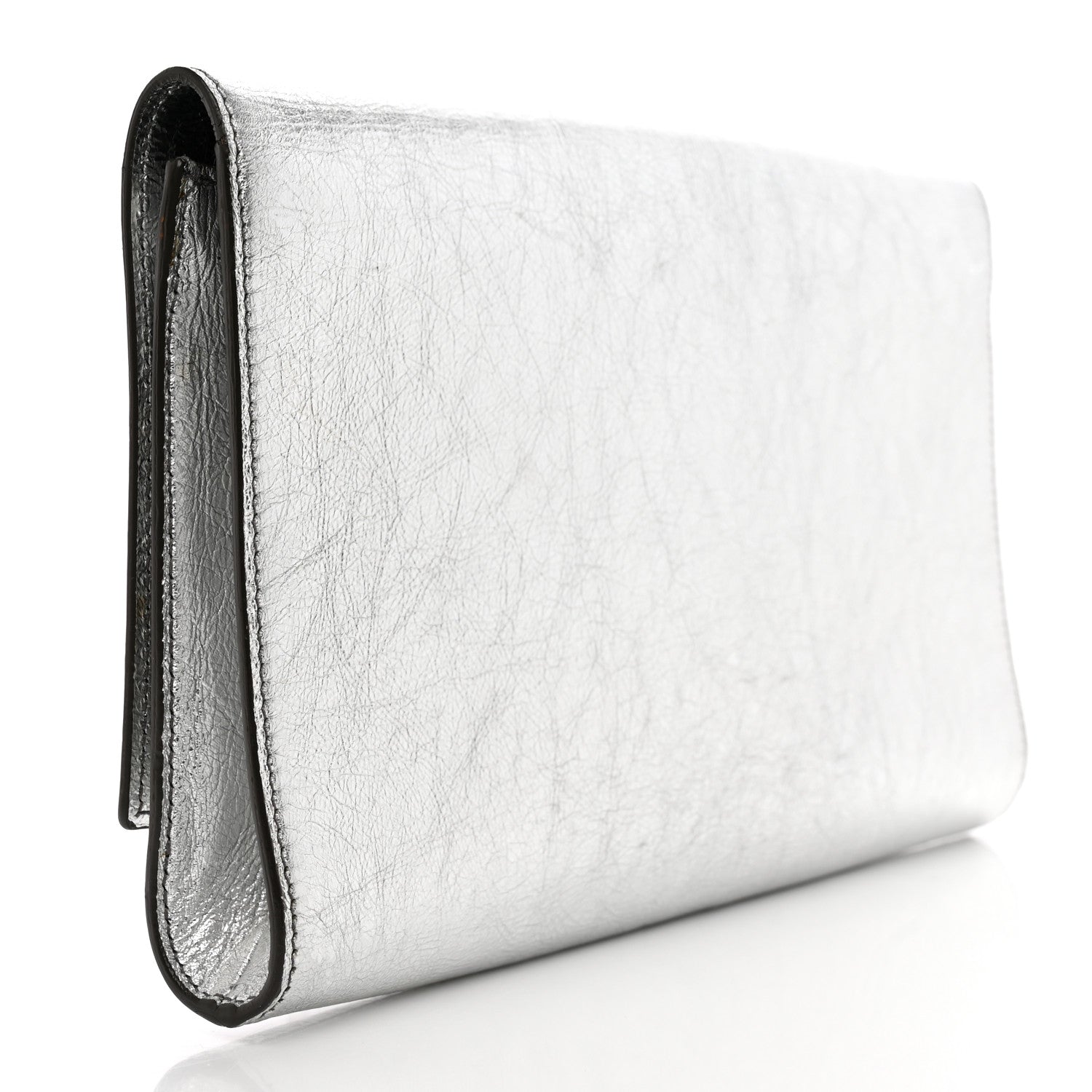 Saint Laurent Metallic Calfskin Monogram Large Belle De Jour Clutch Silver 3 of 9