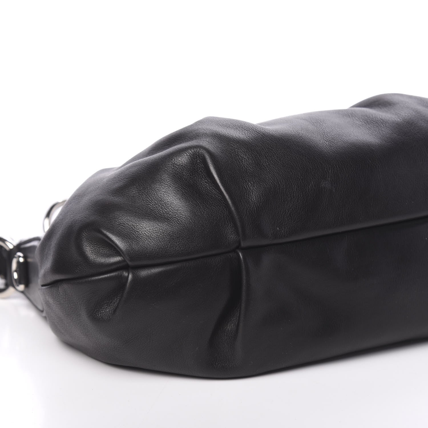 Prada Soft Calfskin Pleated Hobo Black 9 of 11