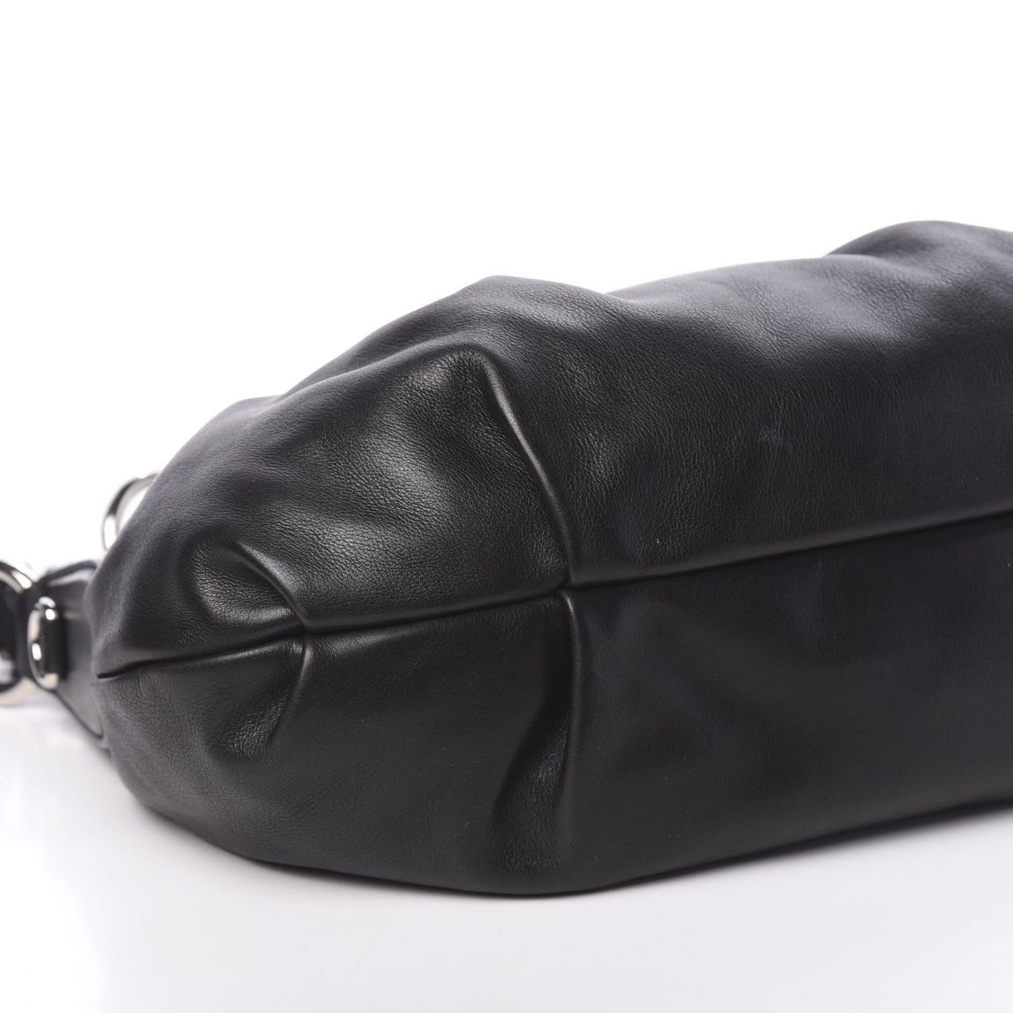 Soft Calfskin Pleated Hobo Black