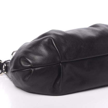 Prada Soft Calfskin Pleated Hobo Black 9 of 11