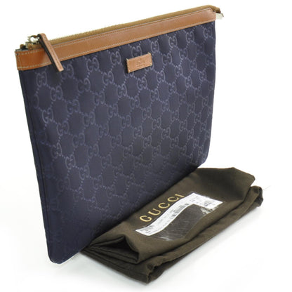 Gucci Nylon Monogram Zip Top Pouch Blue 3 of 8