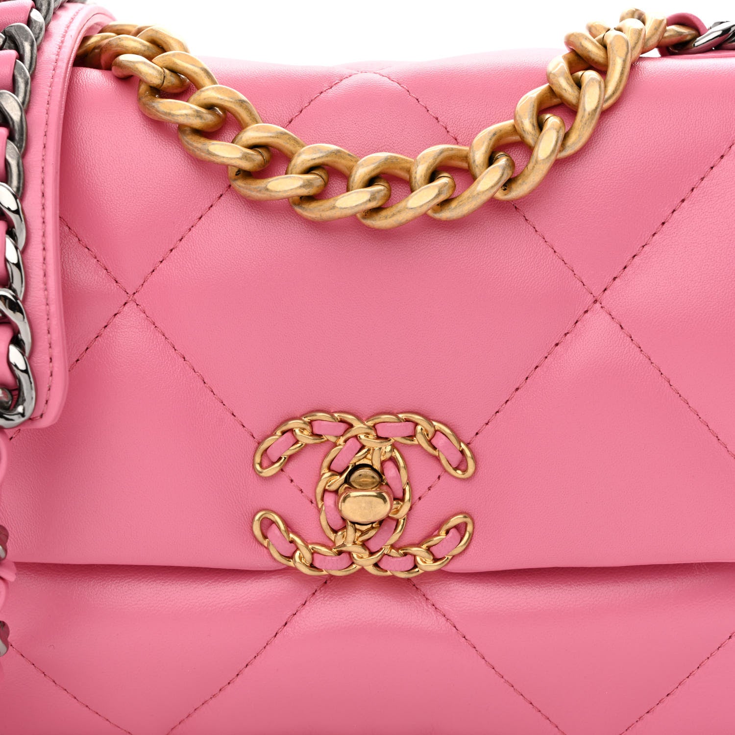 Chanel Lambskin Quilted Medium Chanel 19 Flap Pink 8 of 11