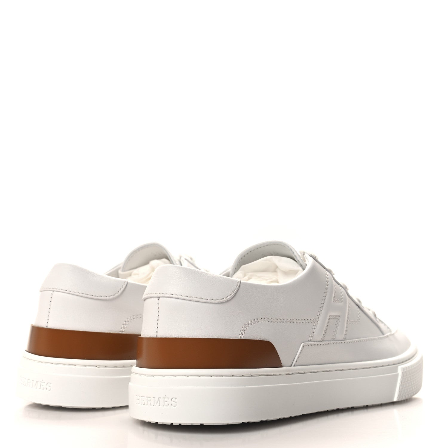 Hermes Calfskin Deep Sneakers 37.5 White Naturel 4 of 9