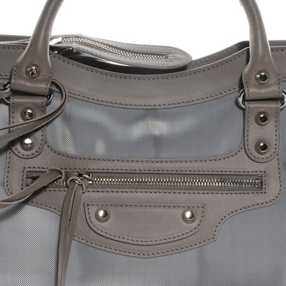 Balenciaga Technical Mesh Vegetable Calfskin Classic Silver Hardware City Gris Ardoise Gris Pyrite 9 of 9