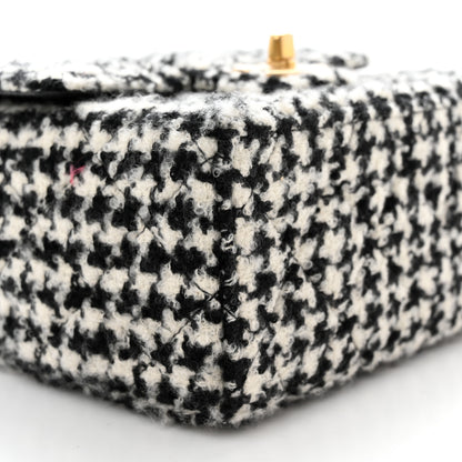 Chanel Tweed Houndstooth Quilted Mini Square Flap White Black 9 of 12