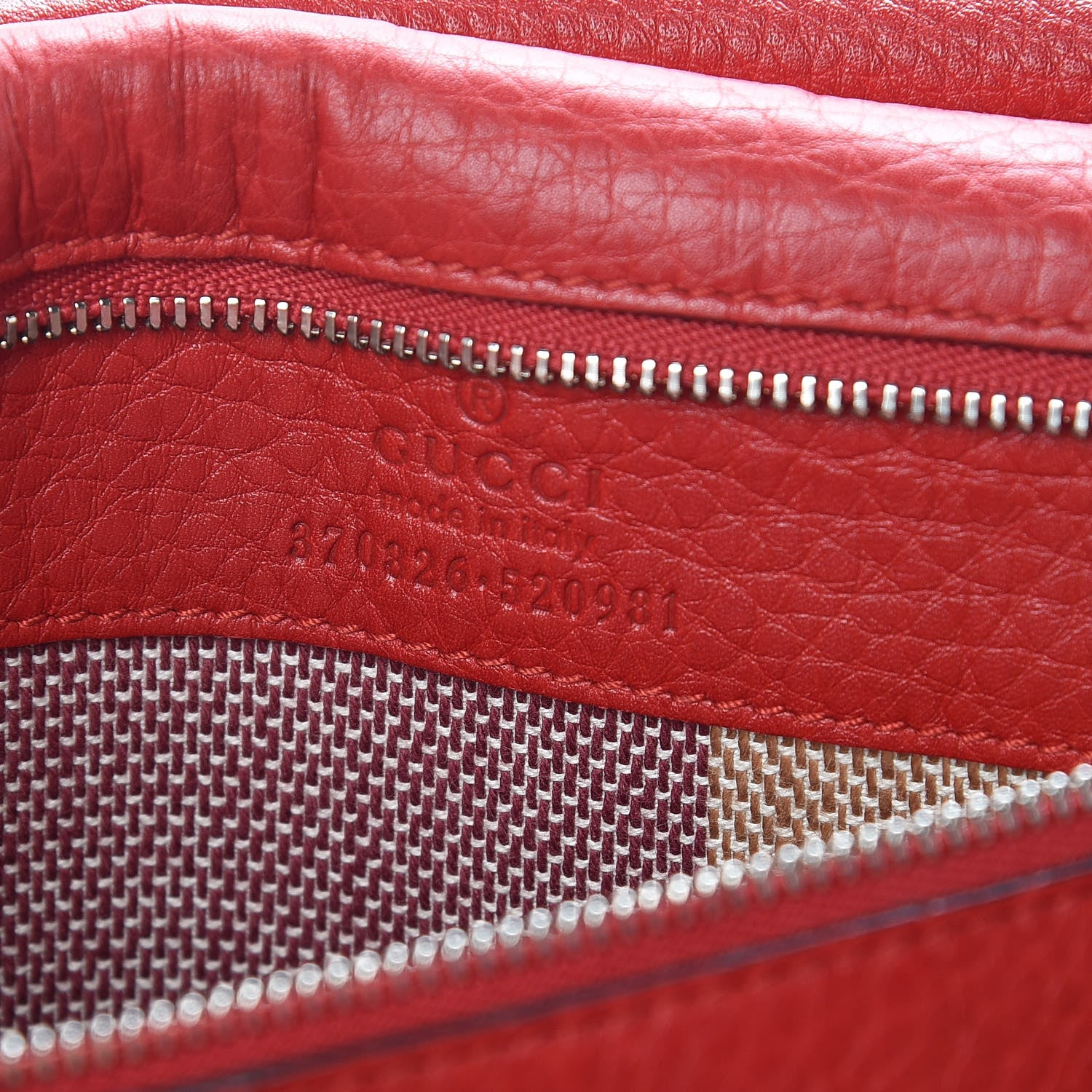 Gucci Pebbled Calfskin Medium Bamboo Daily Flap Shoulder Bag Red 6 of 12