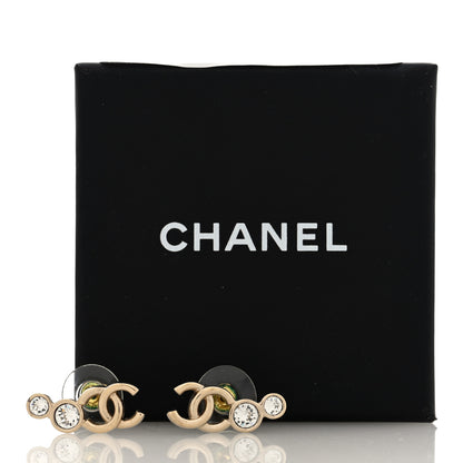 Chanel Metal Crystal CC Climber Earrings Gold 5 of 5